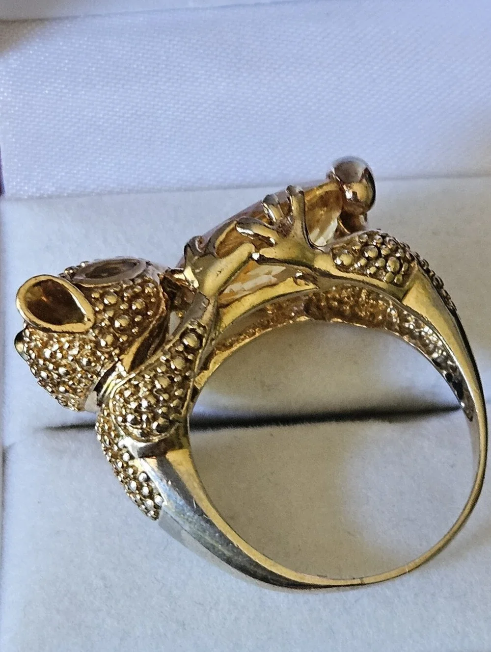 Amazing Rare Sterling Silver Gold Washed Squirrel Ring